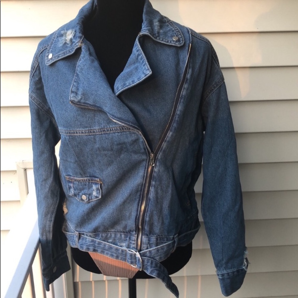 Biker Style Denim Jacket 🔥Retail🔥
